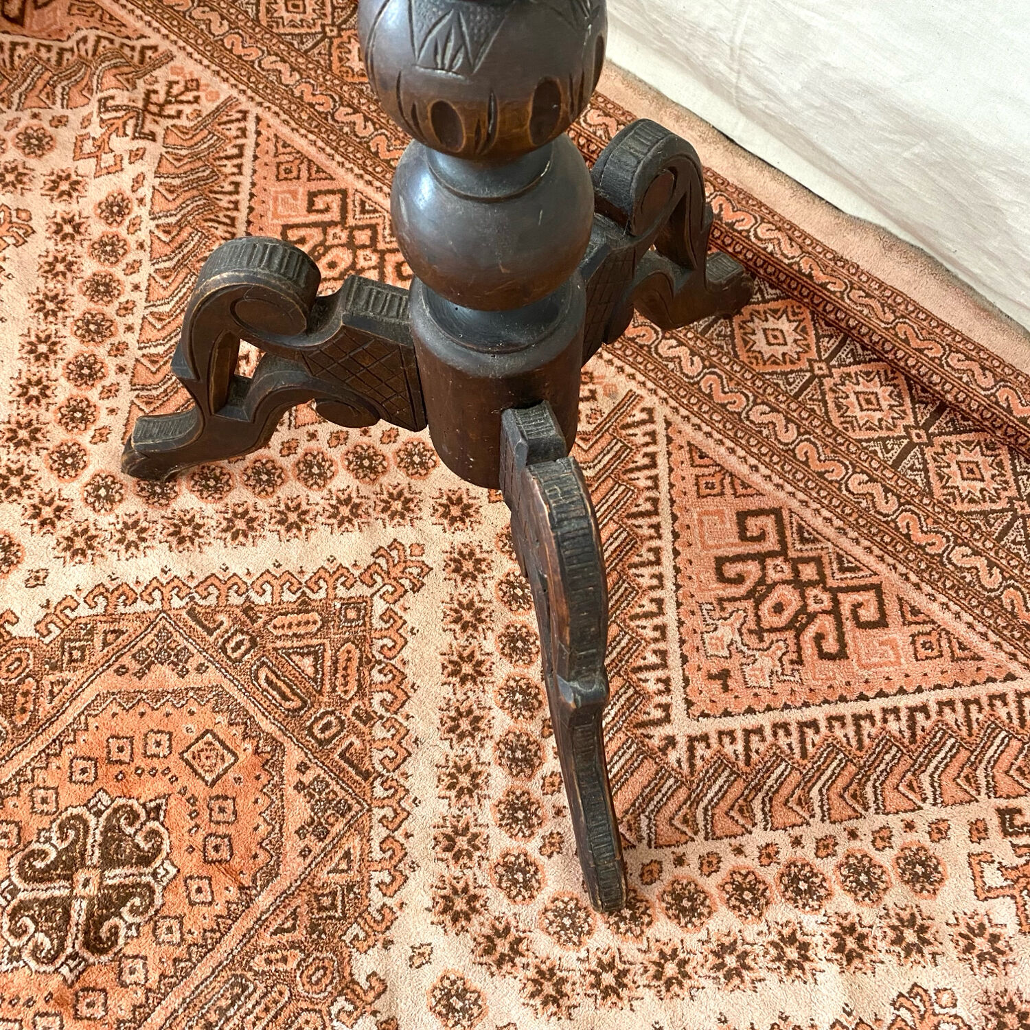 Old tripod side table with drawer