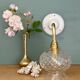 Applique coudée tulipe vintage en verre ciselé