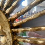 Mirror sun in gilded wood XXL facet mirror design year 60