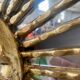 Mirror sun in gilded wood XXL facet mirror design year 60
