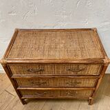 Wicker and rattan chest of drawers