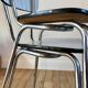 Duo of white formica chairs marble effect 70s