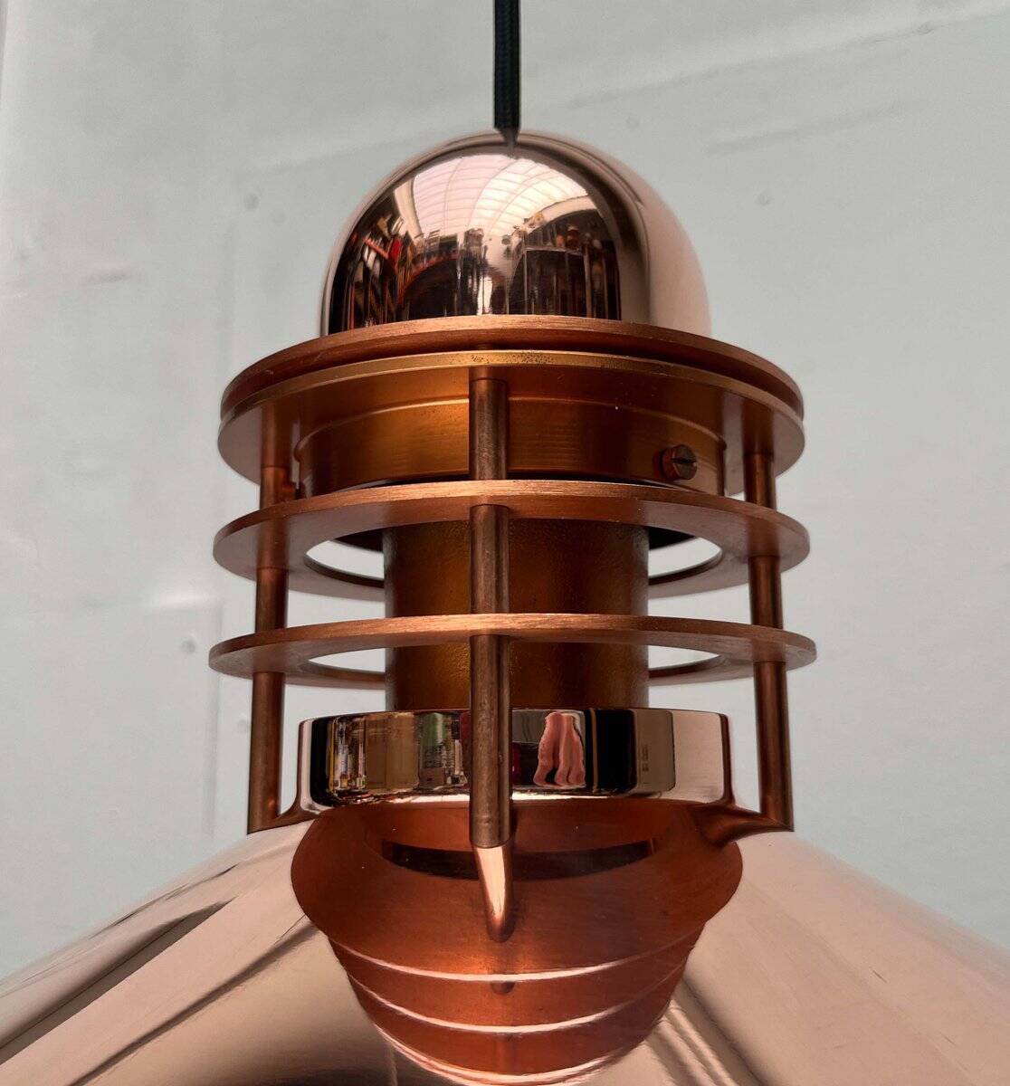 Vintage Copper Pendant Lamp Nyhavn by Alfred Homann and Ole V. Kjær for Louis Poulsen, 1980s