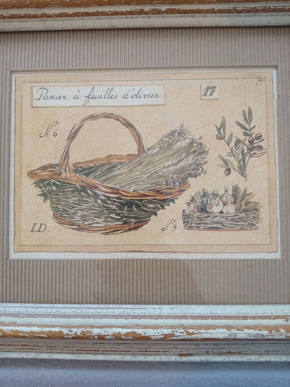 Olive leaf basket painting
