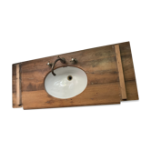 Washbasin recessed in old wood