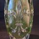 Large glass vase in Czech, lily flower model by Rudolfova Hut.