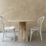 Vintage round travertine table 60s