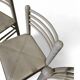 5 chaises de salle à manger / cadre en bois gris clair / siège en cuir / Allemagne années 1970 / étiqueté "ideen für kuchen - innenarchitektur"