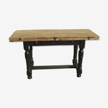 Convertible solid oak console table