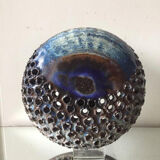 Danish ceramic stoneware 1974 wall light  signed studio