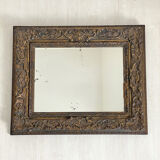 Louis XV style mirror in wood and gilded stucco