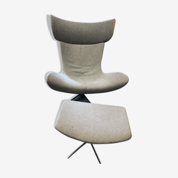 BO Concept armchair model Imola designer Perdersen with foot rest
