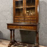 Restoration period mahogany desk and display case