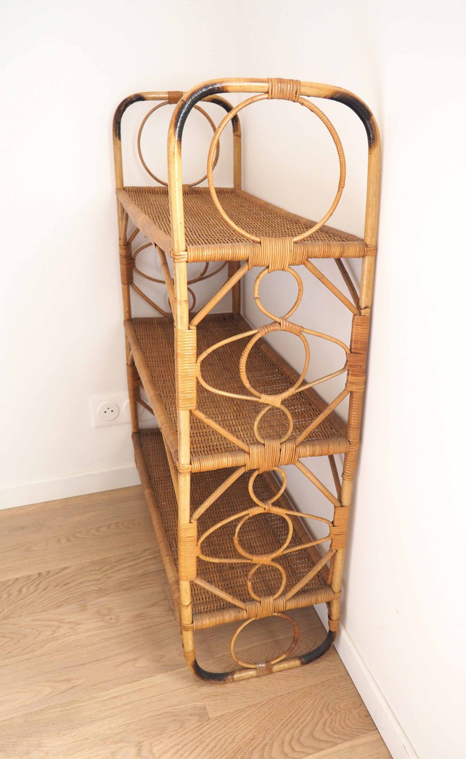 Rattan bookcase