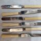 Old ivory handle cheese knives, nineteenth