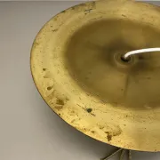 Wall-Ceiling Lamp made of Unique Brass in the Style of Gino Sarfatti, Flush Mount Lighting Italy 1950s