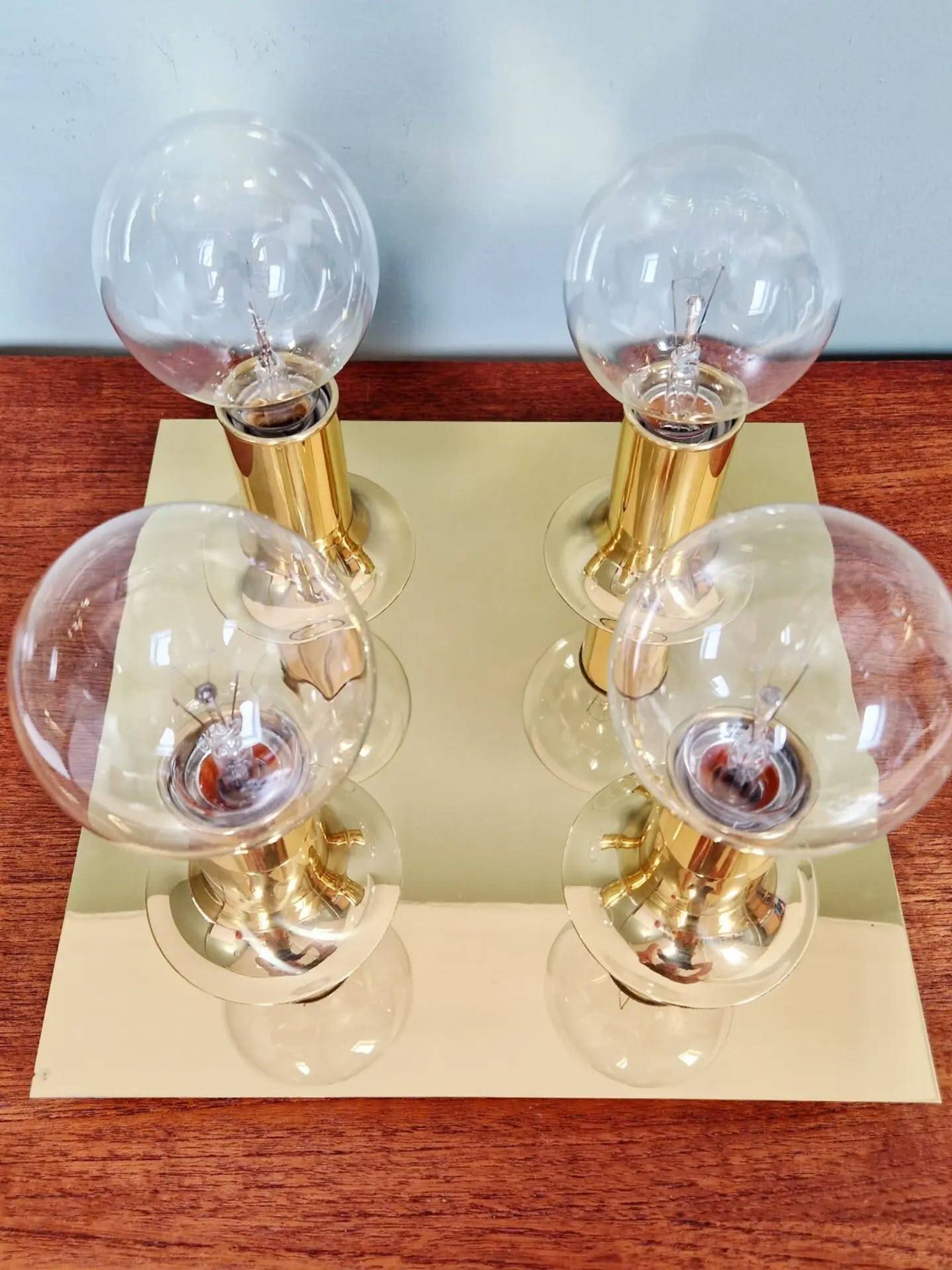 Tubular ceiling light in brass, Cosack Leuchten, 1970