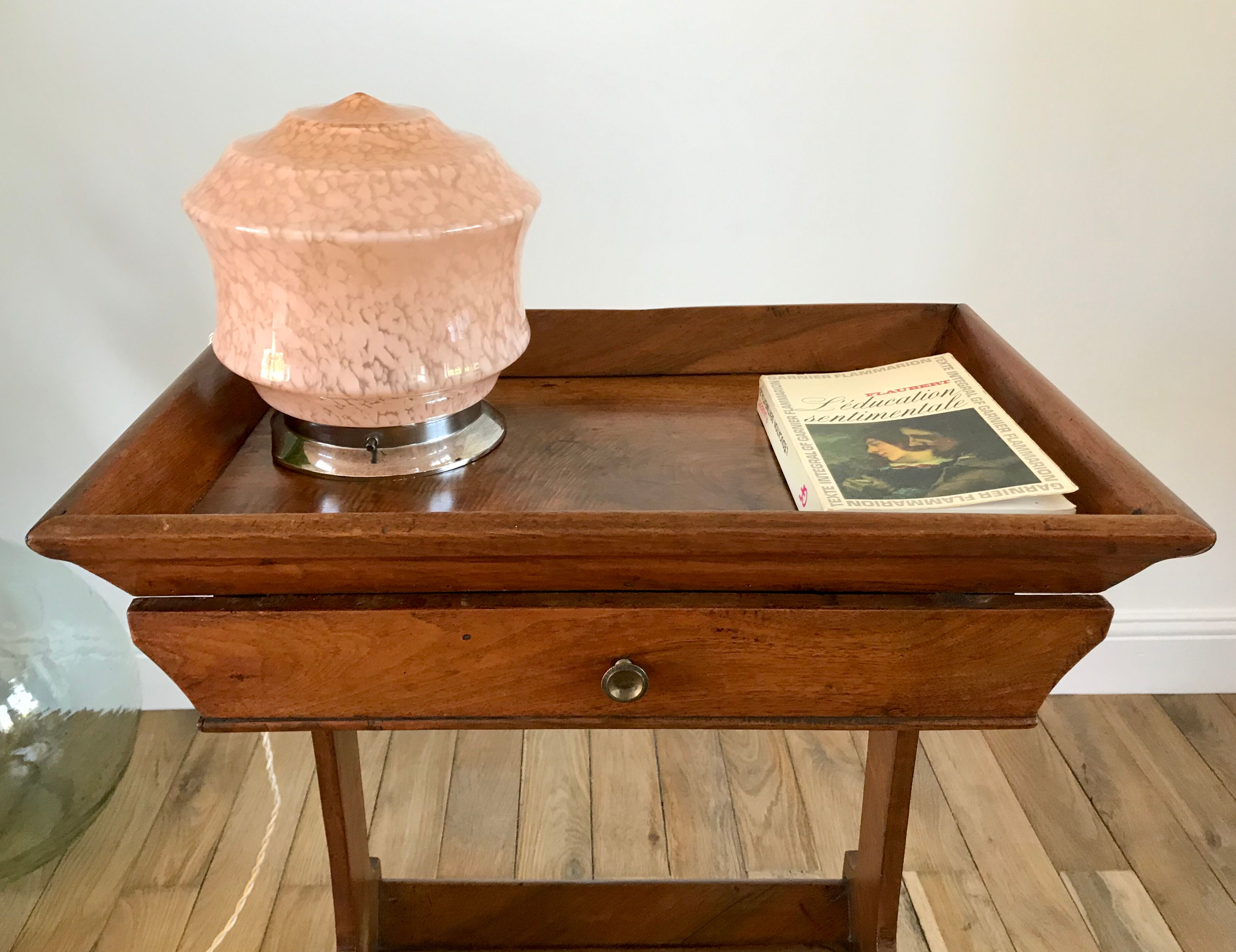 Bedside table / side cabinet in oak late nineteenth century