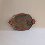 Plateau florentin doré et orange – 44,5 x 29 cm