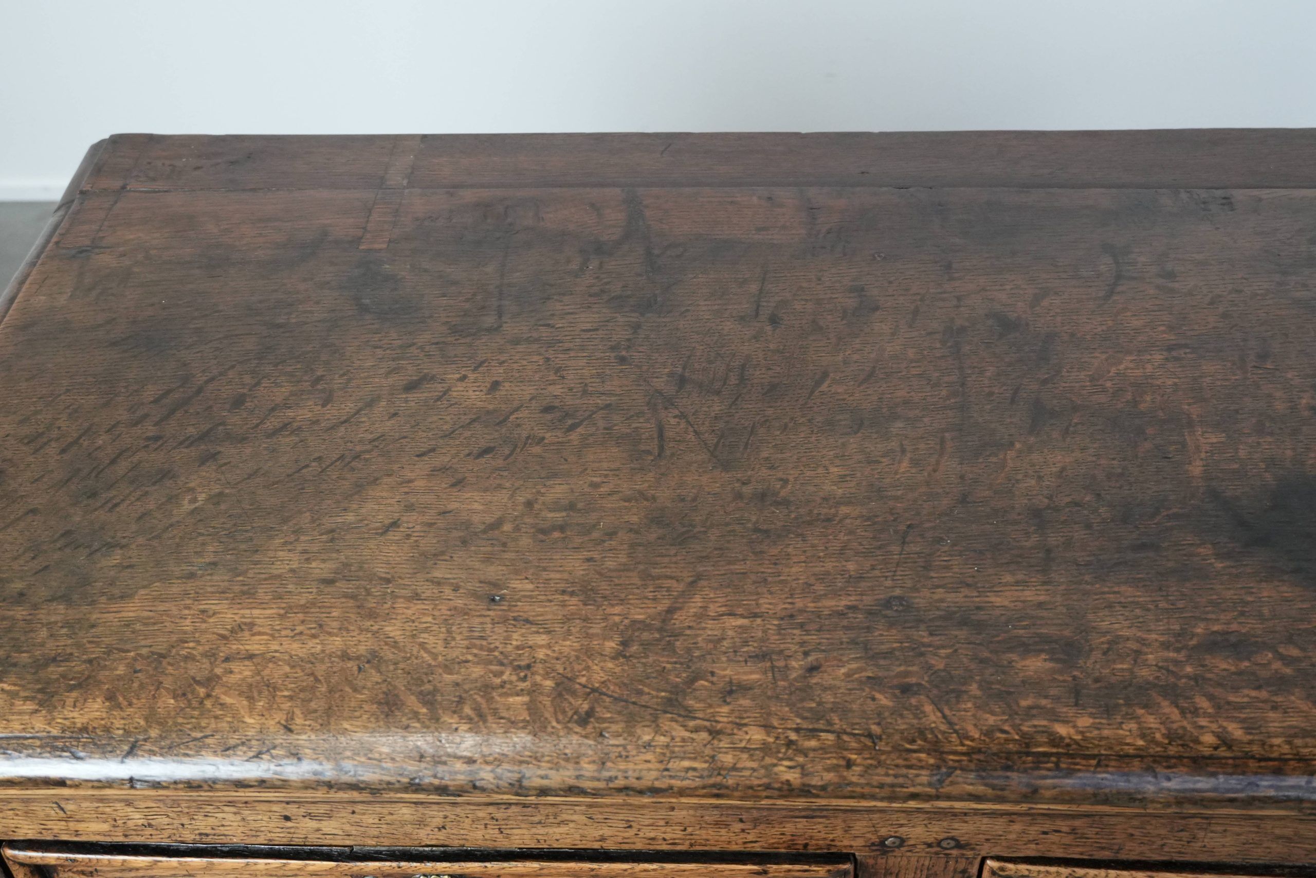 Antique English sideboard from the early 18th century made of oak