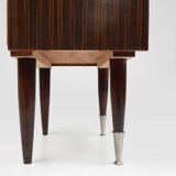 Vintage nightstand in wood with chrome details, Belgium 1960s