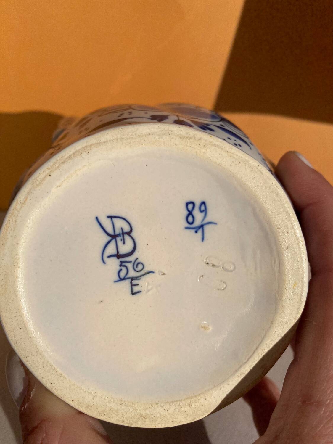 Boch Frères pitcher in Delft earthenware