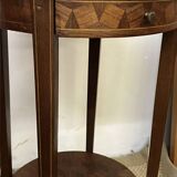 Round pedestal table / side table in wood marquetry