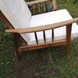 Scandinavian armchair from 1960 with curved armrests