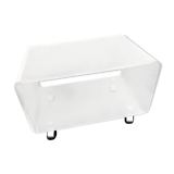 Plexiglas coffee table on wheels year 70