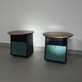 Ensemble Giorgetti 1990 par Umberto Asnago / tables de chevet / tables d'appoint