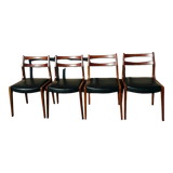Series of 4 Danish solid teak chairs