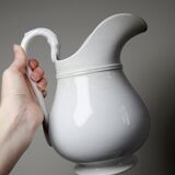 Pichet broc de toilette en faïence blanche ancienne Pexonne France