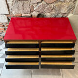 Vinyl storage furniture Manufrance from the 1960s