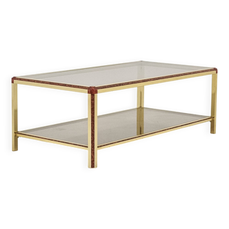 Table basse en verre fumé des années 1980