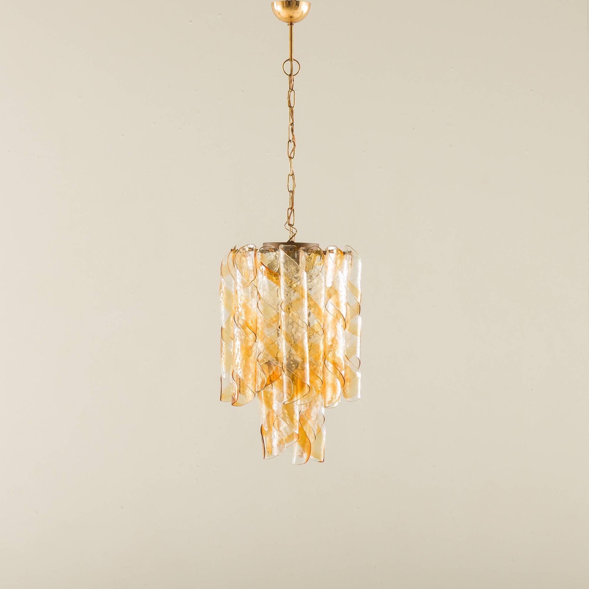 Mid century Murano 'Torciglione' Glass Chandelier by Mazzega, Italy 1970s