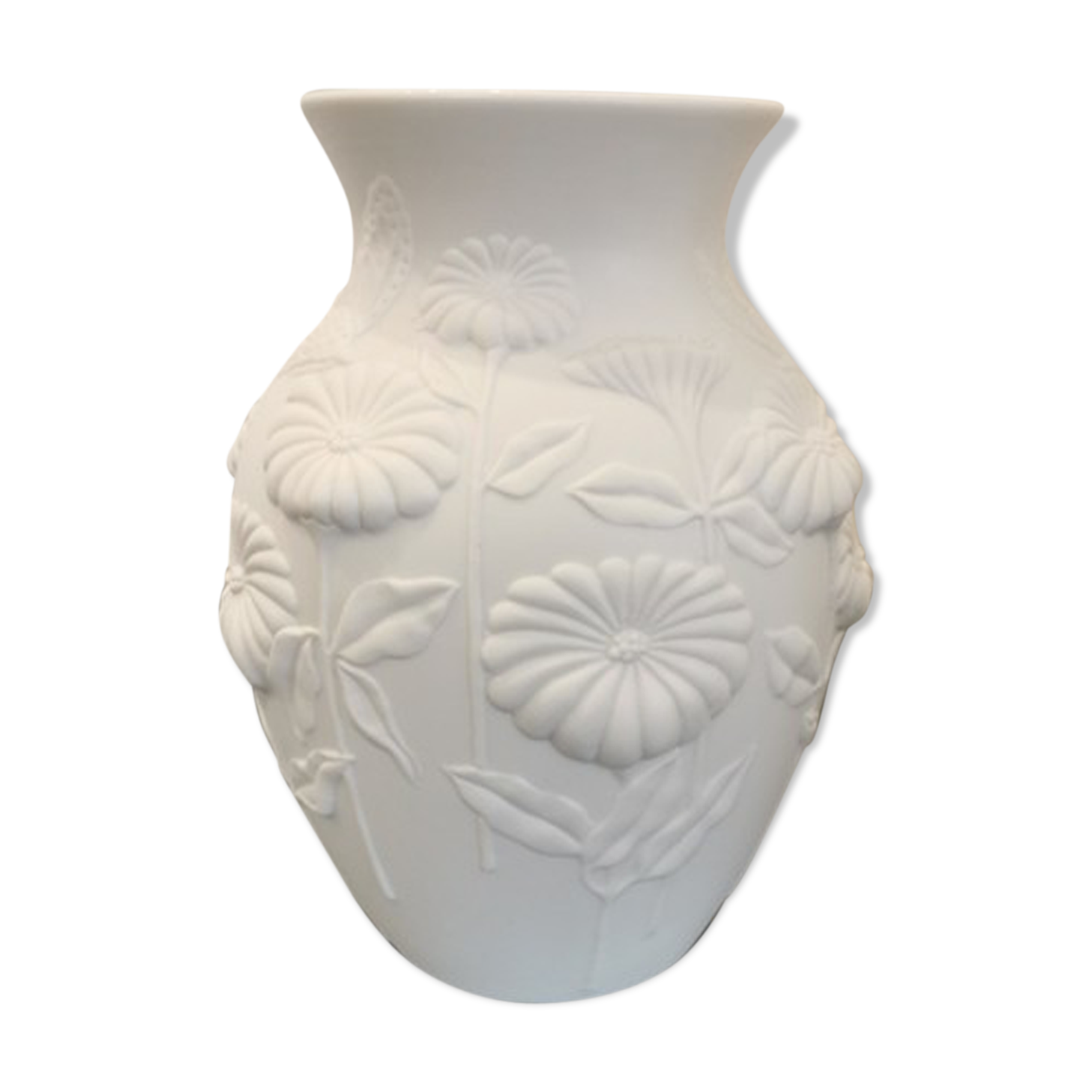 Kaiser M FREY "Flowers and Butterflies" biscuit vase (Germany)