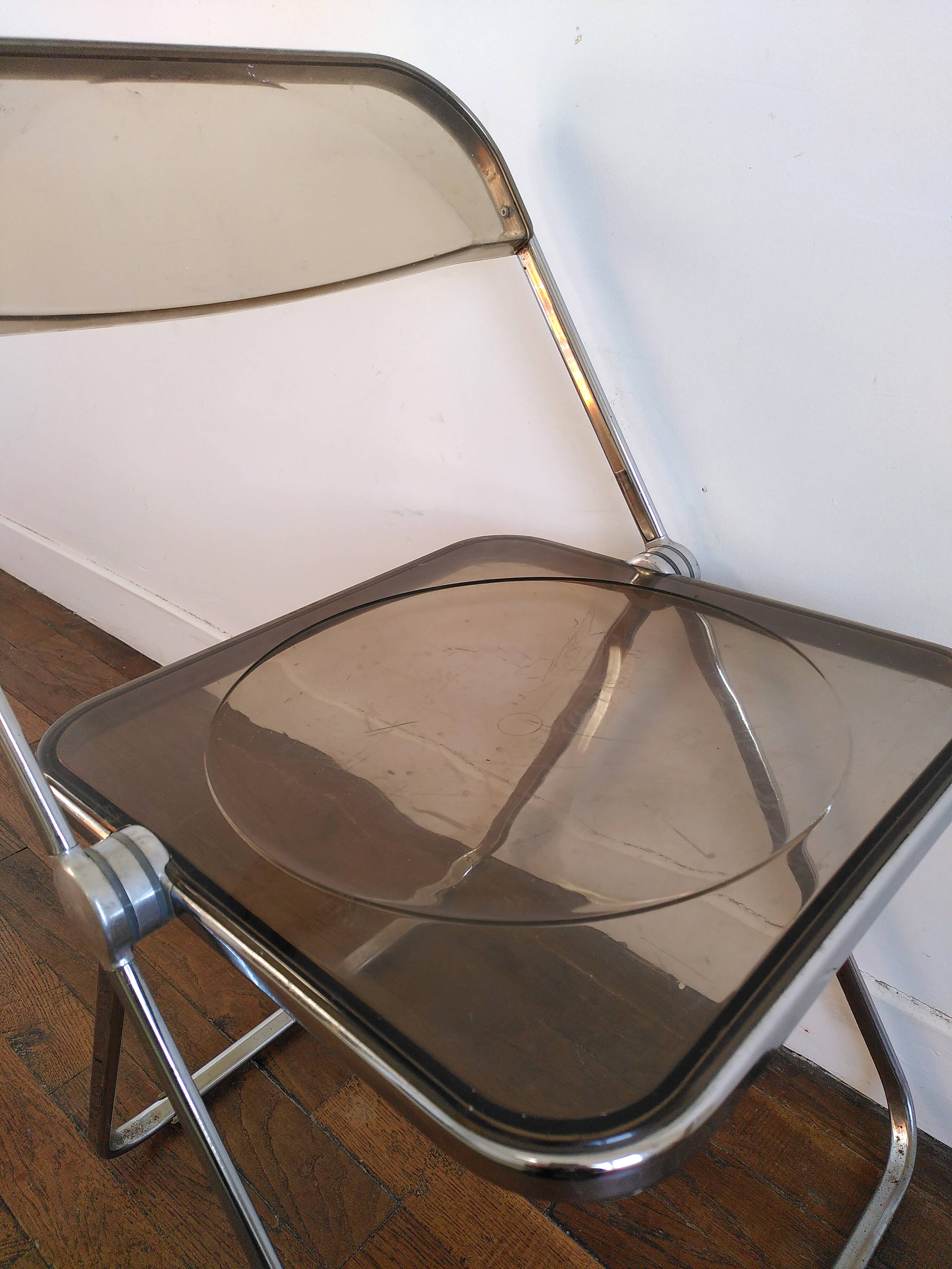 Pair of 'Plia' chairs by Piretti for Castelli