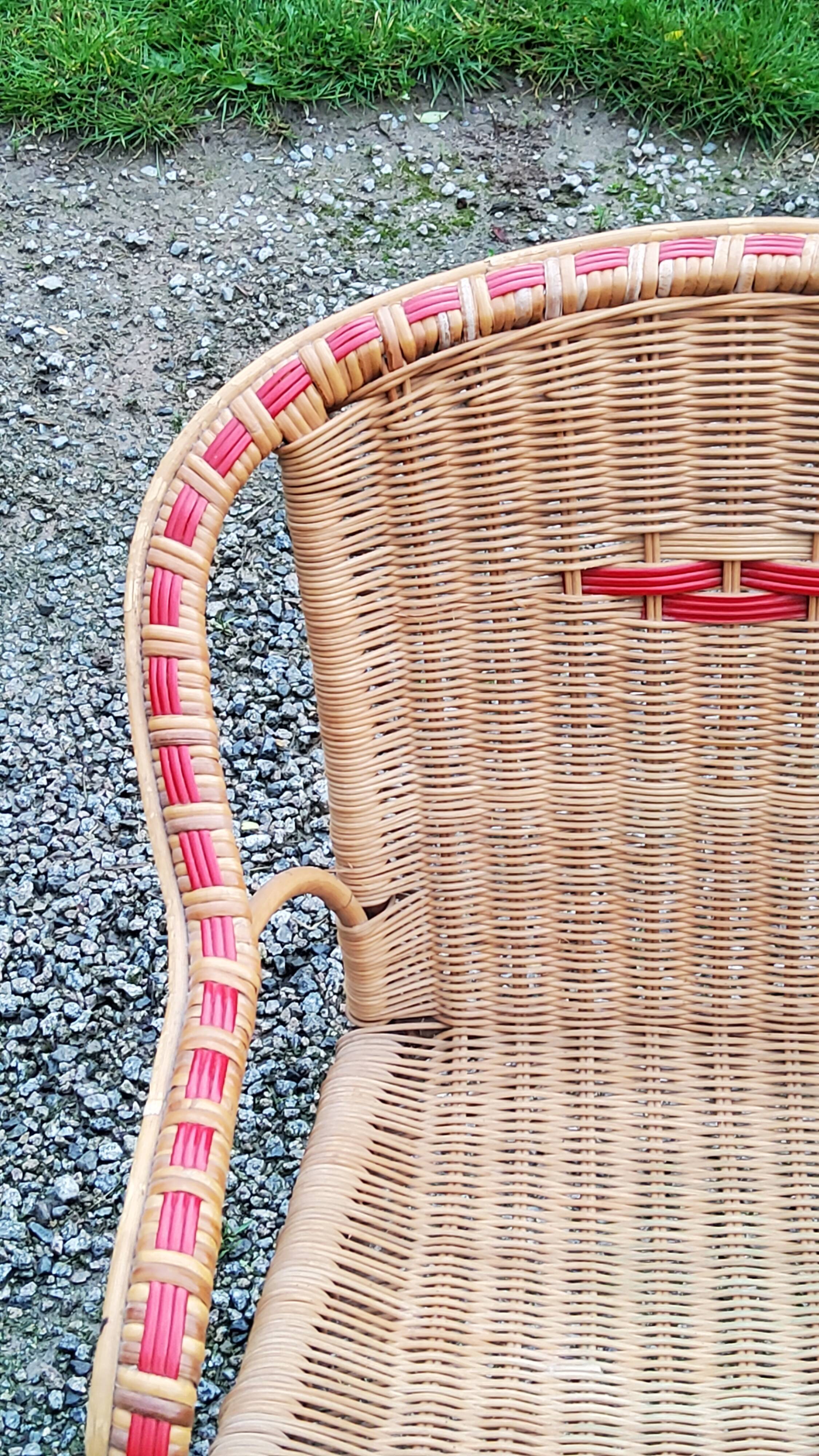 Rattan and wicker armchair from the 50s
