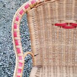 Rattan and wicker armchair from the 50s
