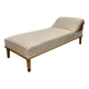 English daybed from the early 20th century in oak, some stains on the fabric