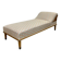 English daybed from the early 20th century in oak, some stains on the fabric