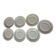 Set of 7 fine porcelain dessert plates with gilding, SFP, French company
