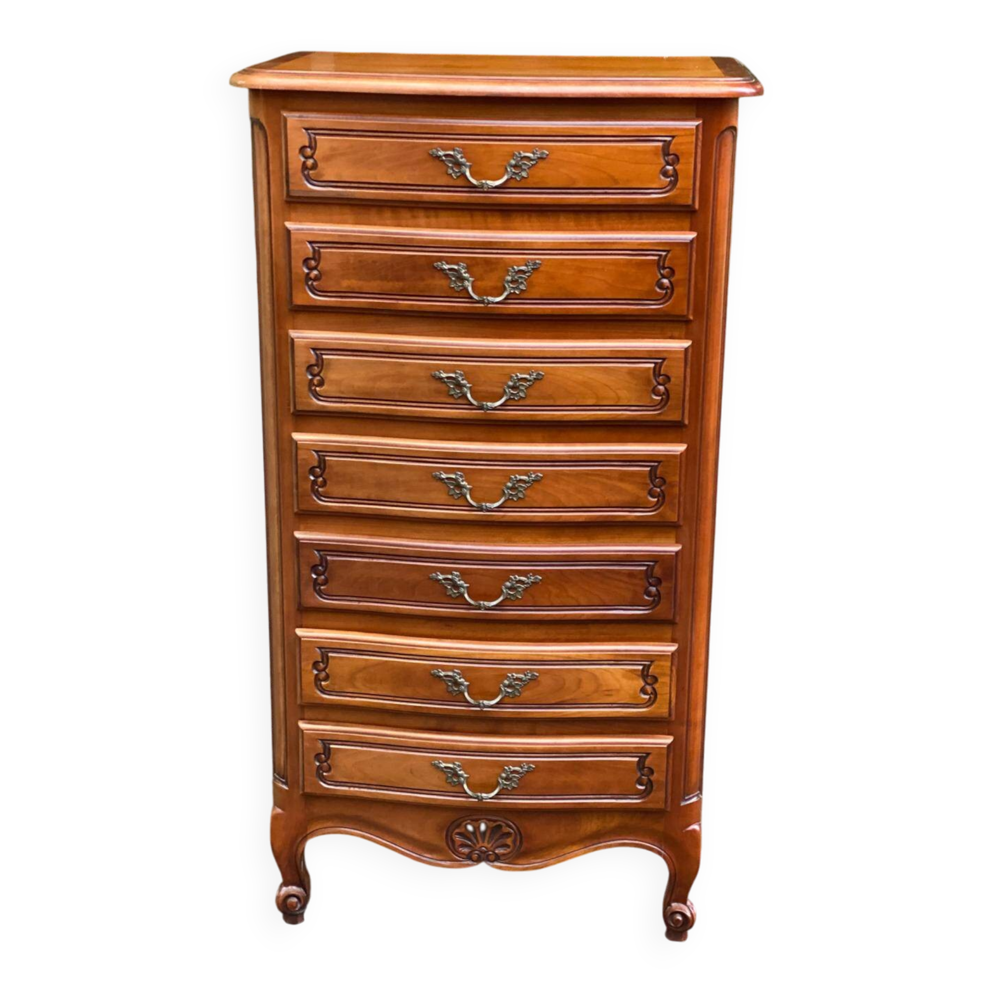 Louis XV style chest of drawers in solid wood from the 20th century