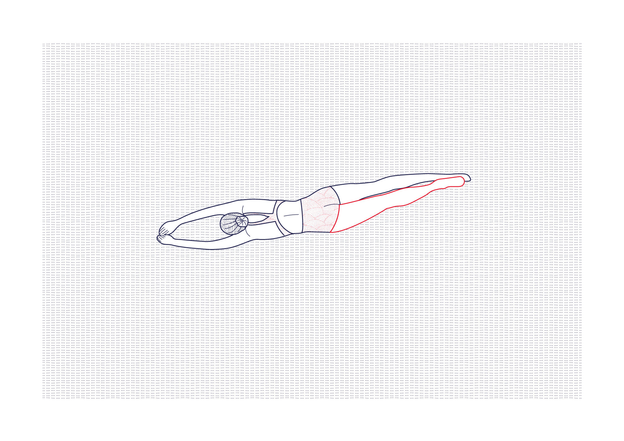 Illustration A4 naiade no. 8/8 brittany bather sea