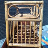 Rattan shelf, several boxes