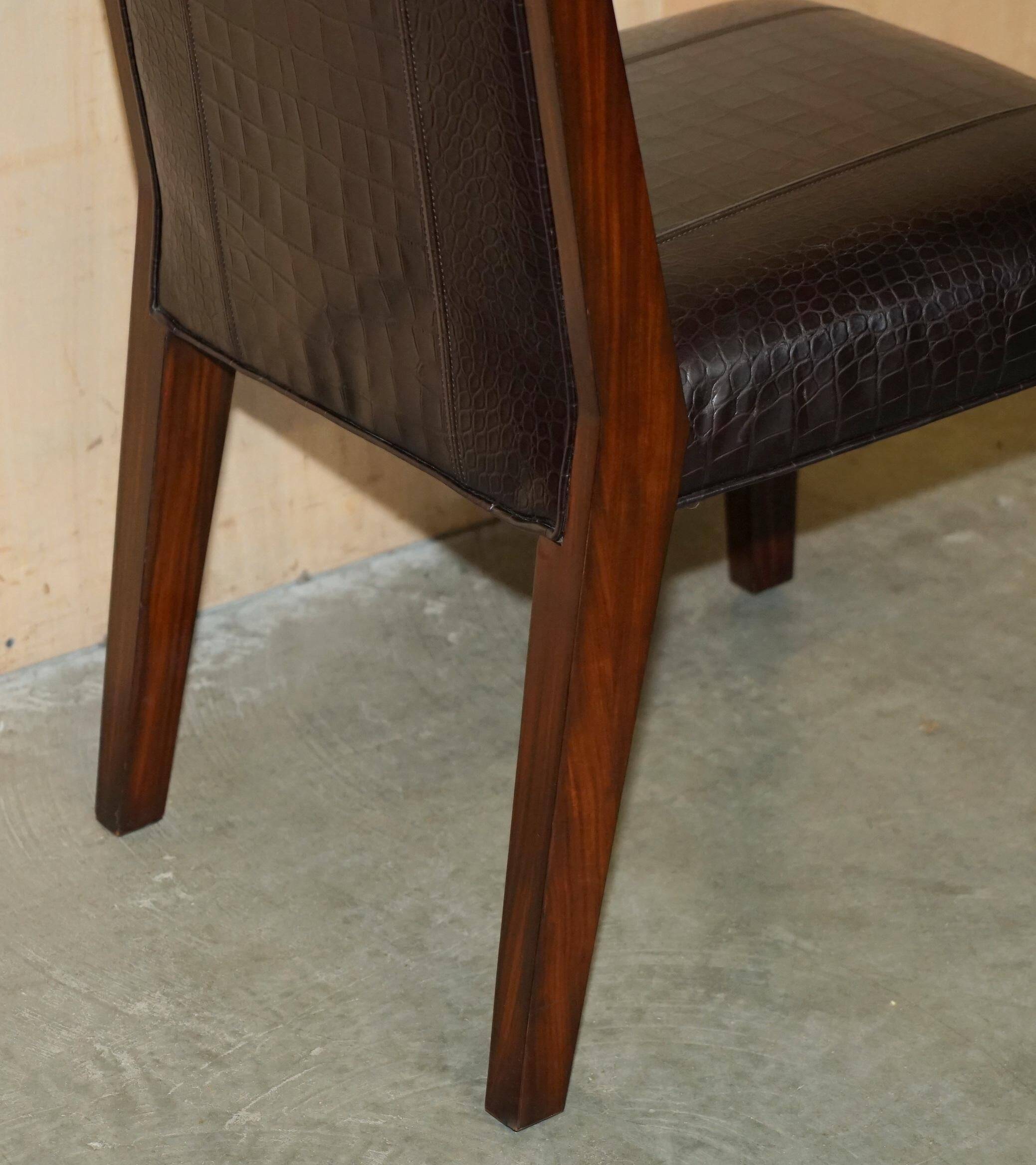 Chaises d'appoint Ralph Lauren Metropolis cuir patiné crocodile