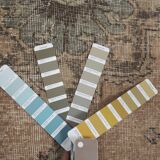 Vintage Turkish rug from Oushak, hand-woven 115x383 cm