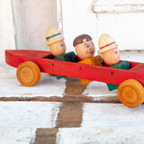 3-passenger wooden car