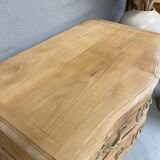 Louis chest of drawers in raw wood with two drawers