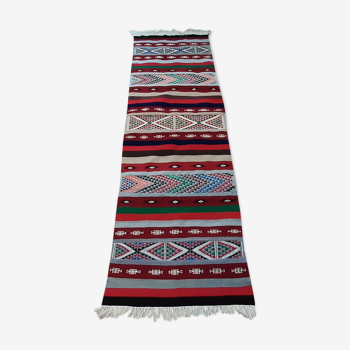Tapis kilim marocain de couloir berbère en laine fait à la main 70x200cm